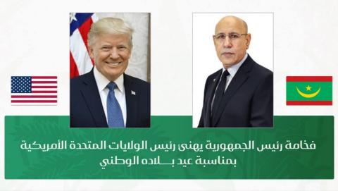 رئيس الجمهورية يهنئ الرئيس الأمريكي بعيد الاستقلال